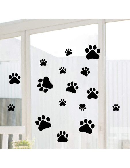 60 Pcs Adhesivos de Huellas de Perro PVC Negros Decorativos 60 Pcs Adhesivos de Huellas de Perro PVC Negros Decorativos