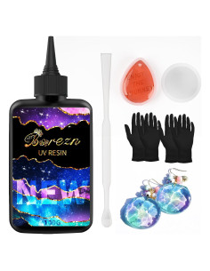 Resina UV Bsrezn 100g con Moldes, Guantes y Paleta