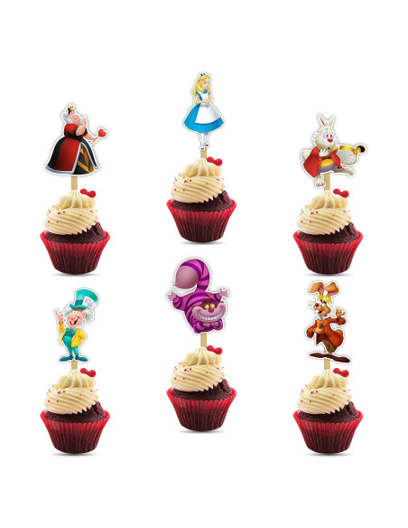 Topper de cupcake Seyal Alice en el país de las maravillas 15x7.6cm