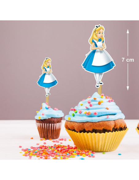 Topper de cupcake Seyal Alice en el país de las maravillas 15x7.6cm