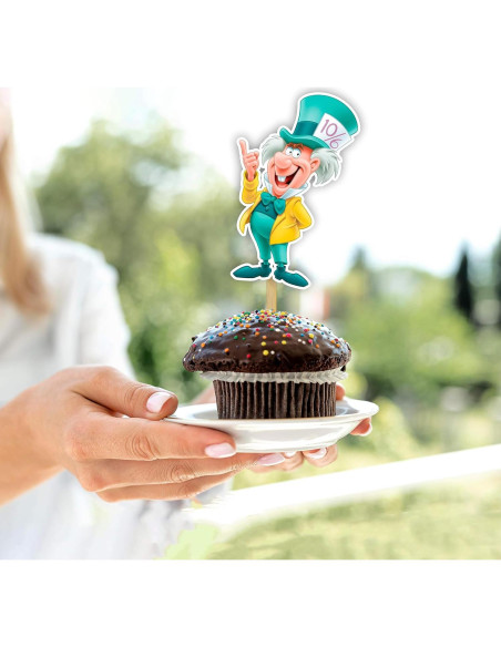 Topper de cupcake Seyal Alice en el país de las maravillas 15x7.6cm
