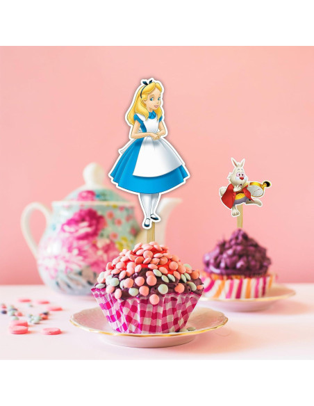 Topper de cupcake Seyal Alice en el país de las maravillas 15x7.6cm