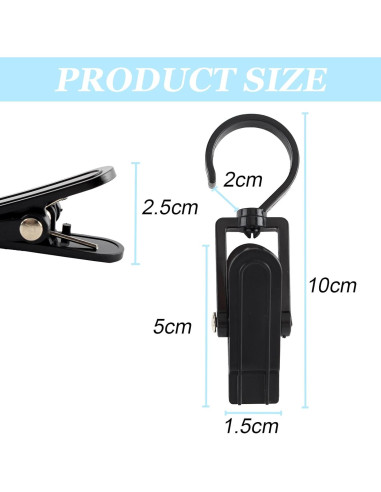 Ganchos de Lavandería VinBee 20 Pcs Plástico Negro 10.5 cm