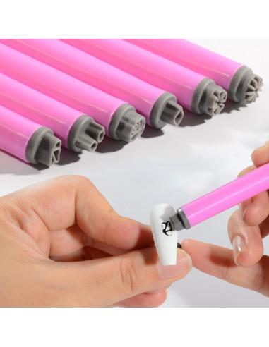 Set de 6 Bolígrafos para Estampado de Uñas WOKOTO Rosa