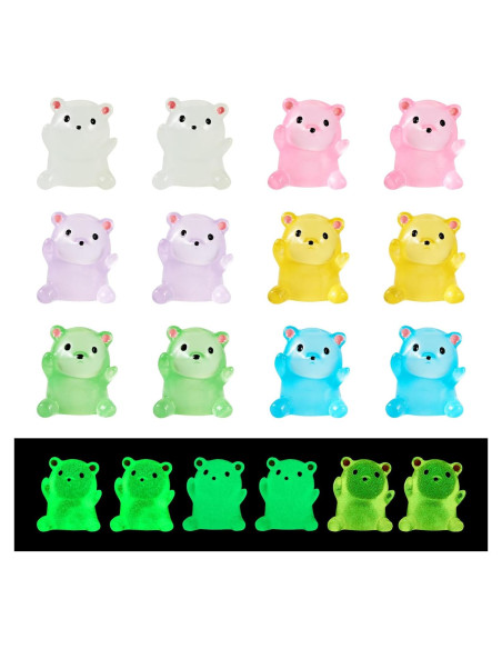Figuritas de Osos Luminiscentes Beadthoven 24 Pcs Resina Figuritas de Osos Luminiscentes Beadthoven 24 Pcs Resina