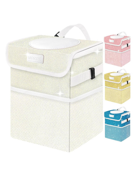 Cubo de Basura para Auto BAOGCOYO 9.46L Impermeable Beige Cubo de Basura para Auto BAOGCOYO 9.46L Impermeable Beige