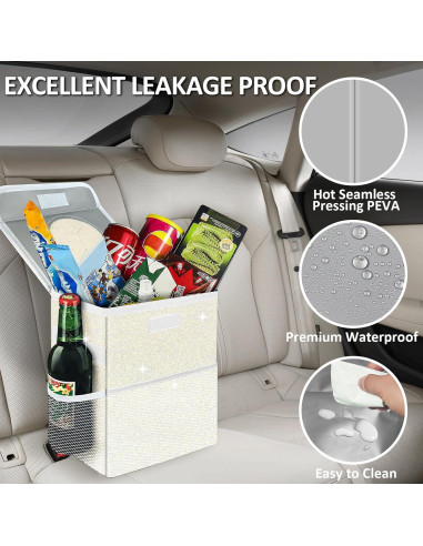Cubo de Basura para Auto BAOGCOYO 9.46L Impermeable Beige