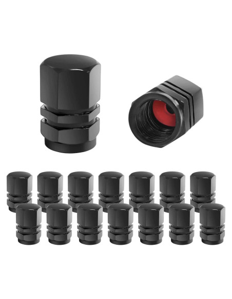 16 Tapones de Válvula de Neumático Fekey&JF Universal Negro 16 Tapones de Válvula de Neumático Fekey&JF Universal Negro