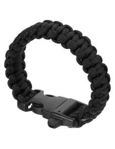 Pulsera de Paracord de Supervivencia PATIKIL Negra 23mm