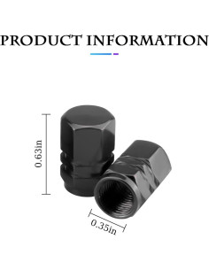 16 Tapones de Válvula de Neumático Fekey&JF Universal Negro 2