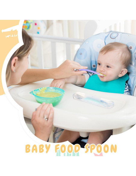 Cucharas de Silicona para Bebés Lallisa Doble Cabeza 2 Pcs