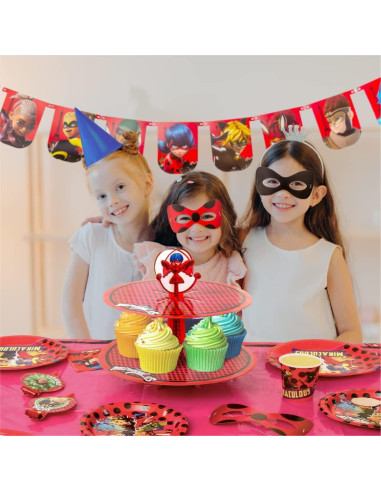 Juego de Platos de Papel Miraculous Ladybug - 20 Platos - Fiesta Cumpleaños