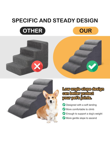 Escaleras para Perros CiWiVOKi 5 Niveles Antideslizantes 61 cm