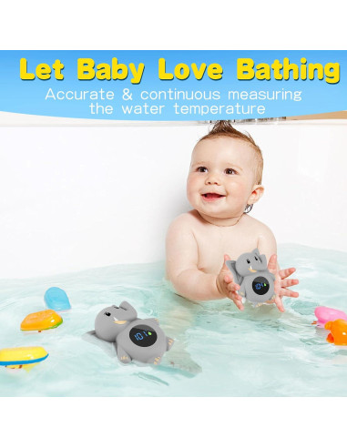 Termómetro de baño para bebés ASRIO Elefante LED Seguro