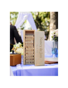 Libro de Invitados de Boda Personalizado WE Games 54 Bloques Madera