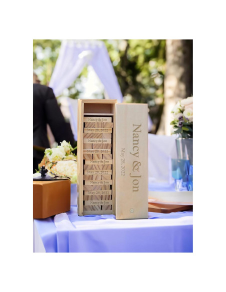 Libro de Invitados de Boda Personalizado WE Games 54 Bloques Madera Libro de Invitados de Boda Personalizado WE Games 54 Bloques Madera