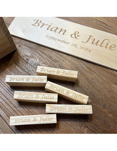 Libro de Invitados de Boda Personalizado WE Games 54 Bloques Madera