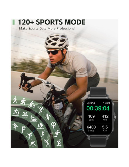 Reloj Inteligente ANCwear Negro 1.83" Monitoreo Salud y Fitness Reloj Inteligente ANCwear Negro 1.83" Monitoreo Salud y Fitness