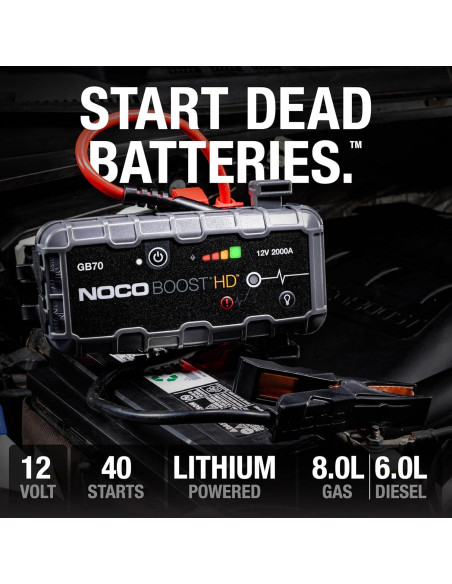 Arrancador de Batería NOCO GB70 2000A 12V con Linterna LED Arrancador de Batería NOCO GB70 2000A 12V con Linterna LED