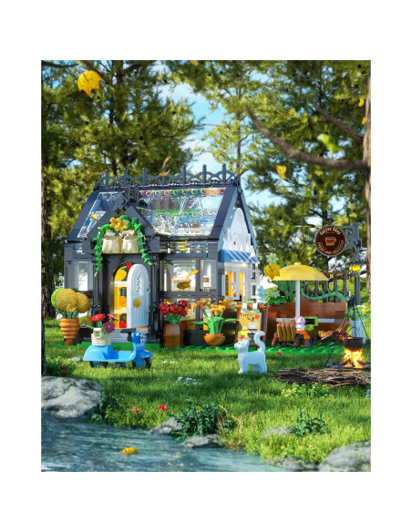 Juego de Construcción Casa de Flores Negra Muiurple 485 Piezas Juego de Construcción Casa de Flores Negra Muiurple 485 Piezas