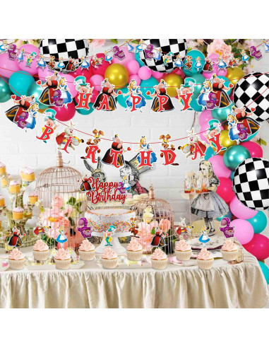 Decoración de Fiesta Tema Alicia en el País de las Maravillas