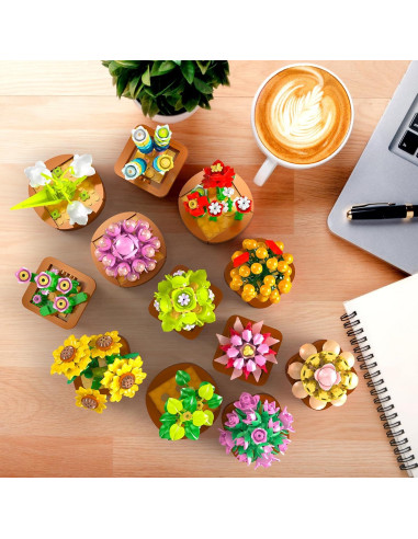 Set de Construcción de Flores Suculentas CUBIMANA 1403 Piezas