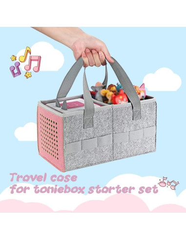 Bolsa de mano fieltro Rosa para set inicial Toniebox