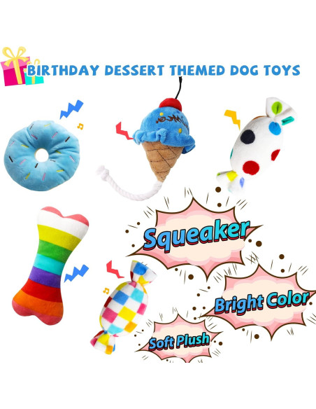 Juego de Juguetes de Cumpleaños para Perros Lilfrd - 9 Piezas Juego de Juguetes de Cumpleaños para Perros Lilfrd - 9 Piezas