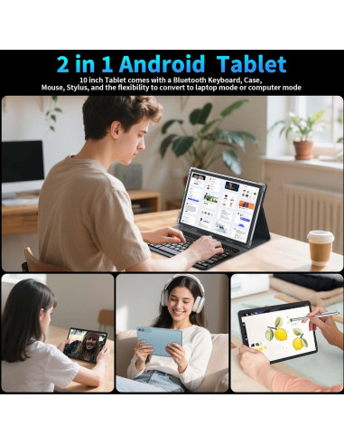 Tableta 2-en-1 Relndoo T901 10.1" Android 15 24GB RAM 128GB