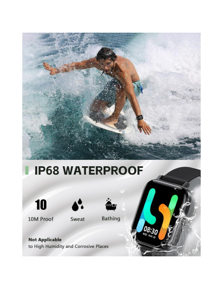 Reloj Inteligente ANCwear Negro 1.83" Monitoreo Salud y Fitness Reloj Inteligente ANCwear Negro 1.83" Monitoreo Salud y Fitness