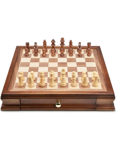Juego de Ajedrez Magnético de Madera AMEROUS 12.8 cm con Almacenamiento Juego de Ajedrez Magnético de Madera AMEROUS 12.8 cm con Almacenamiento