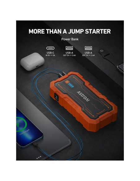 Arrancador de Batería AstroAI S8 Pro 3000A 12V Naranja Arrancador de Batería AstroAI S8 Pro 3000A 12V Naranja