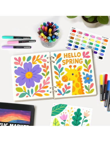 Marcadores de Pintura Acrílica SUNEE 18 Colores Punta de Pincel