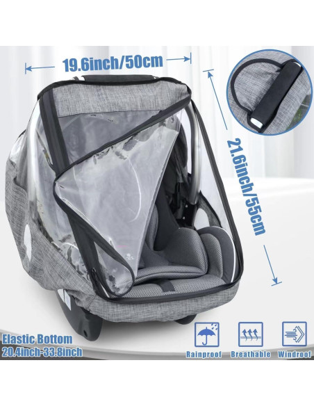 Cubierta de Lluvia para Asiento de Coche Bebé EVA Impermeable Cubierta de Lluvia para Asiento de Coche Bebé EVA Impermeable