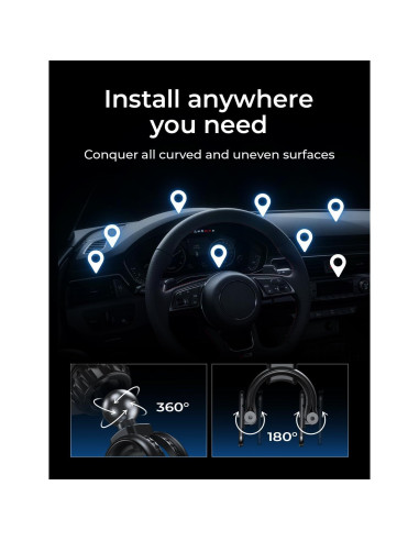 Soporte Magnético para Teléfono de Coche LISEN Negro con 6 Imánes