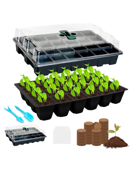 Kit de Inicio de Semillas Halatool con 2 Bandejas y 50 Pellets Kit de Inicio de Semillas Halatool con 2 Bandejas y 50 Pellets