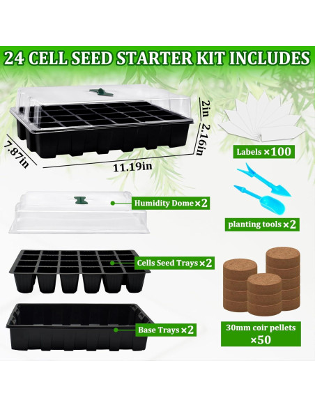 Kit de Inicio de Semillas Halatool con 2 Bandejas y 50 Pellets Kit de Inicio de Semillas Halatool con 2 Bandejas y 50 Pellets