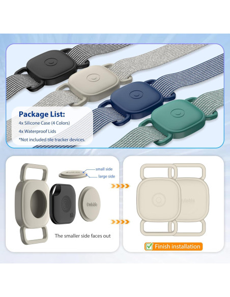Soporte para Collar de Perro Tile Mate 2024/2022 - 4 Piezas Silicona Impermeable Soporte para Collar de Perro Tile Mate 2024/2022 - 4 Piezas Silicona Impermeable