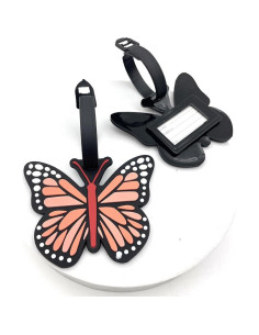 Etiquetas de Equipaje de Silicona QFSH Mariposa Naranja 2