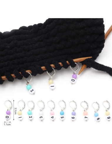 Marcadores de Puntos DoreenBeads para Tejer - 10 Piezas Coloridas
