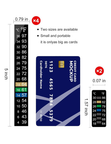 Tira Termómetro Acuario AxiyanX 6 Pcs Autoadhesiva 4-36C