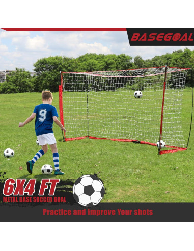 Portería de Fútbol BaseGoal 6x4 FT Plegable con Escalera de Agilidad