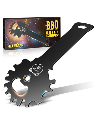Raspador de Parrilla BBQ HELEMAN 12 en 1 Acero Inoxidable