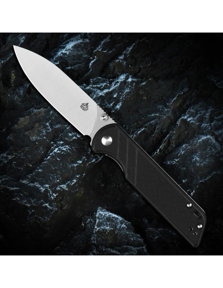 Cuchillo Plegable QSP Loro D2 Mango G10 Negro 10.16 cm Cuchillo Plegable QSP Loro D2 Mango G10 Negro 10.16 cm