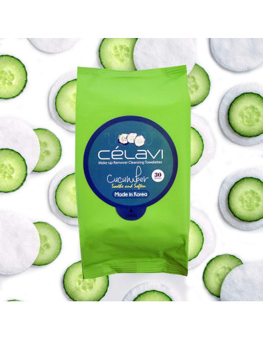 Toallitas Desmaquillantes Celavi 30 Unidades - Albaricoque, Vitamina, Pepino