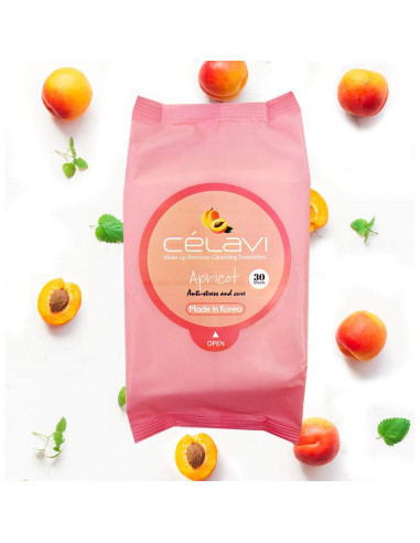 Toallitas Desmaquillantes Celavi 30 Unidades - Albaricoque, Vitamina, Pepino