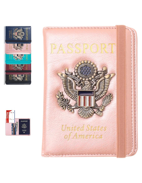 Funda para Pasaporte RFID XMLINPER Oro Rosa Unisex Funda para Pasaporte RFID XMLINPER Oro Rosa Unisex