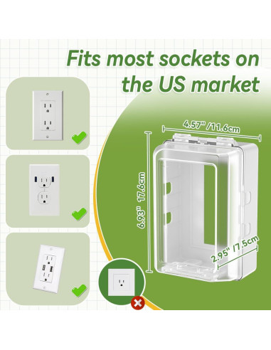 Caja de Seguridad para Enchufes Eléctricos Safelon - Transparente-Blanco