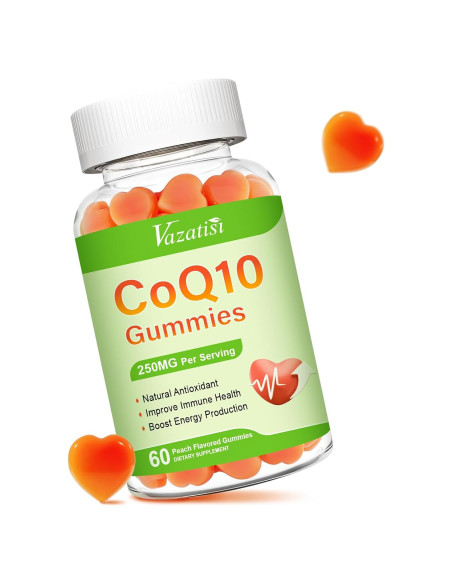 Gomitas de CoQ10 Vazatisi 250 mg con Omega-3 y B12 - 60 Unidades Gomitas de CoQ10 Vazatisi 250 mg con Omega-3 y B12 - 60 Unidades