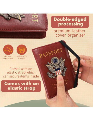 Funda para Pasaporte RFID XMLINPER Oro Rosa Unisex